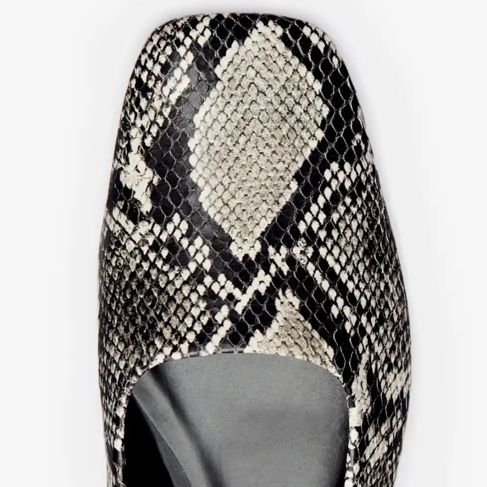 Reformation Inez Snakeskin Square Toe Ballet Flat — image 3 of 8